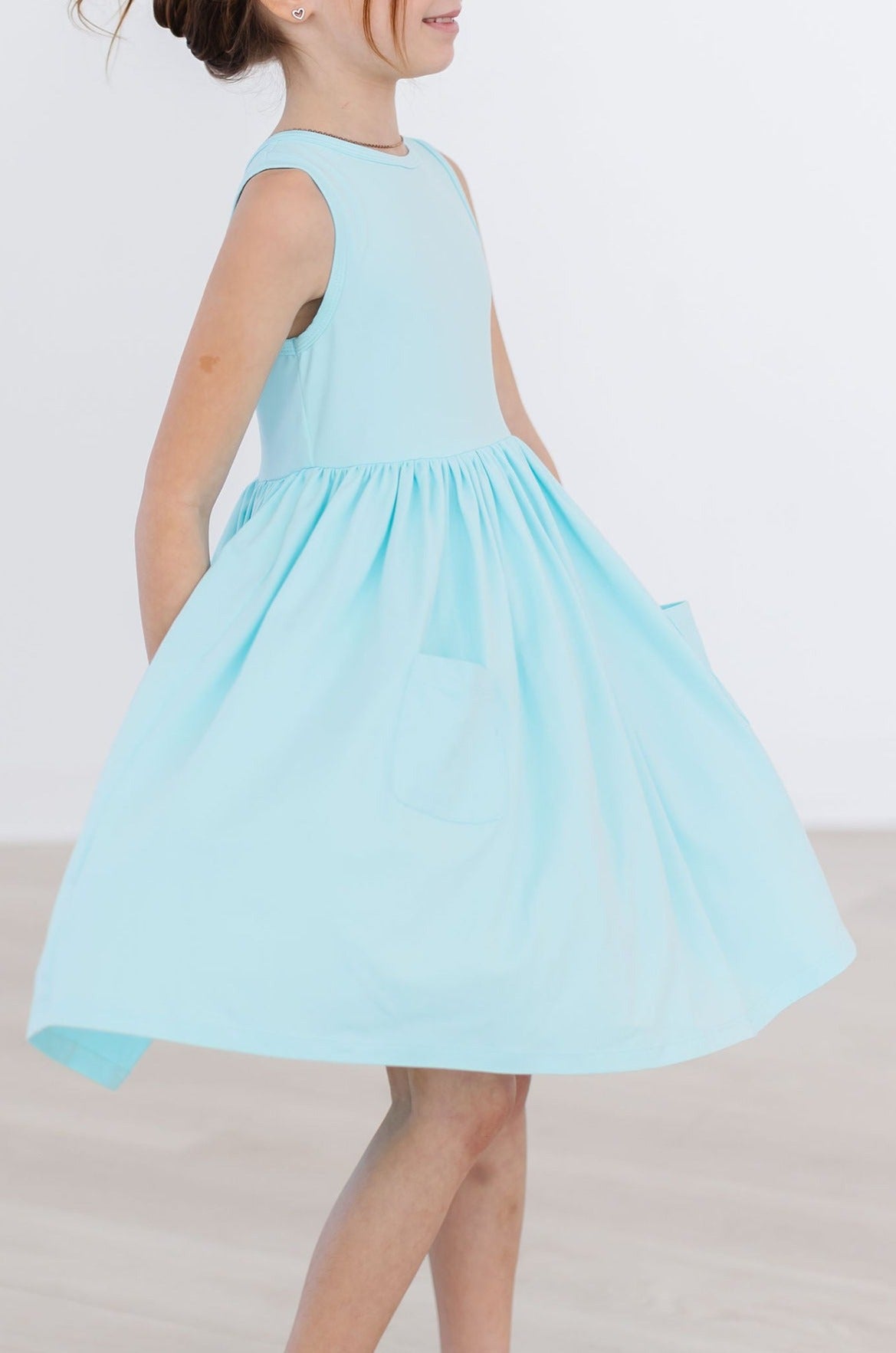 Aqua Tank Pocket Twirl Dress-Mila & Rose ®