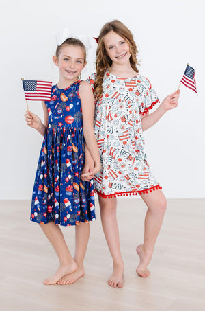 Star Spangled Cutie Pom Pom Dress-Mila & Rose ®