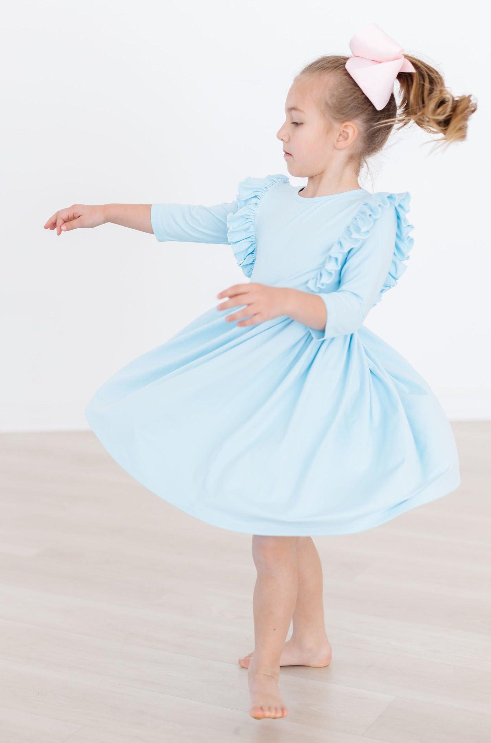 SALE Bluebird 3/4 Ruffle Twirl Dress-Mila & Rose ®