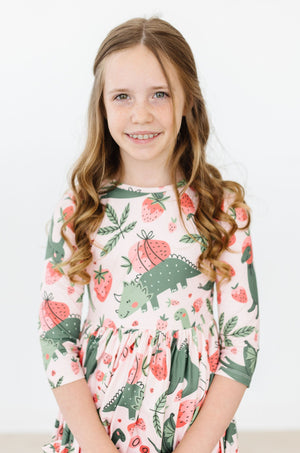 Hear Me Roar 3/4 Sleeve Pocket Twirl Dress-Mila & Rose ®