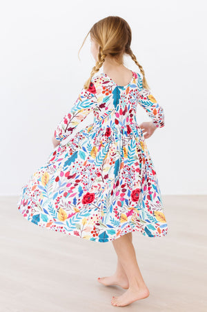 SALE Winter Berries 3/4 Sleeve Pocket Twirl Dress-Mila & Rose ®