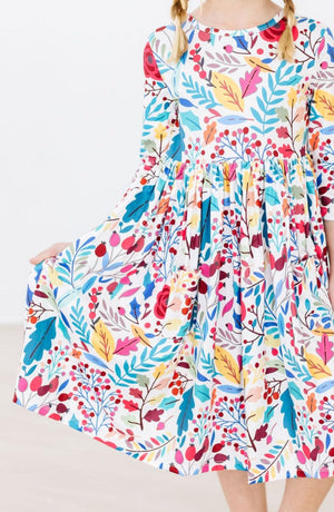 SALE Winter Berries 3/4 Sleeve Pocket Twirl Dress-Mila & Rose ®