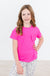 Hot Pink Ruffle Pocket Tee-Mila & Rose ®