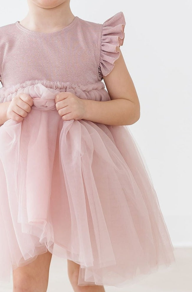 Dusty Pink Shimmer Tutu Dress-Mila & Rose ®
