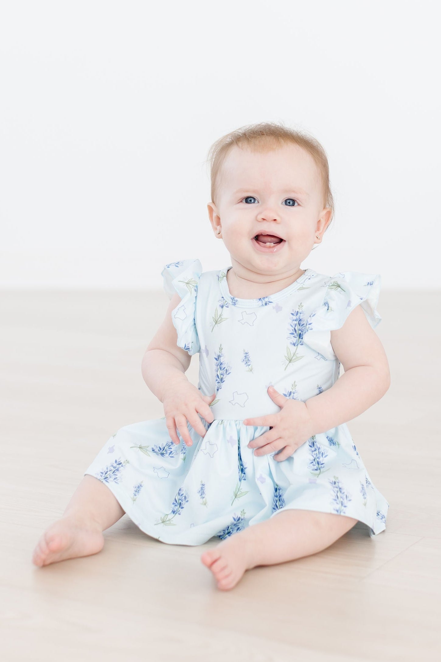 Texas Bluebonnets S/S Flutter Twirl Bodysuit-Mila & Rose ®