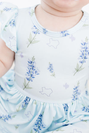 Texas Bluebonnets S/S Flutter Twirl Bodysuit-Mila & Rose ®