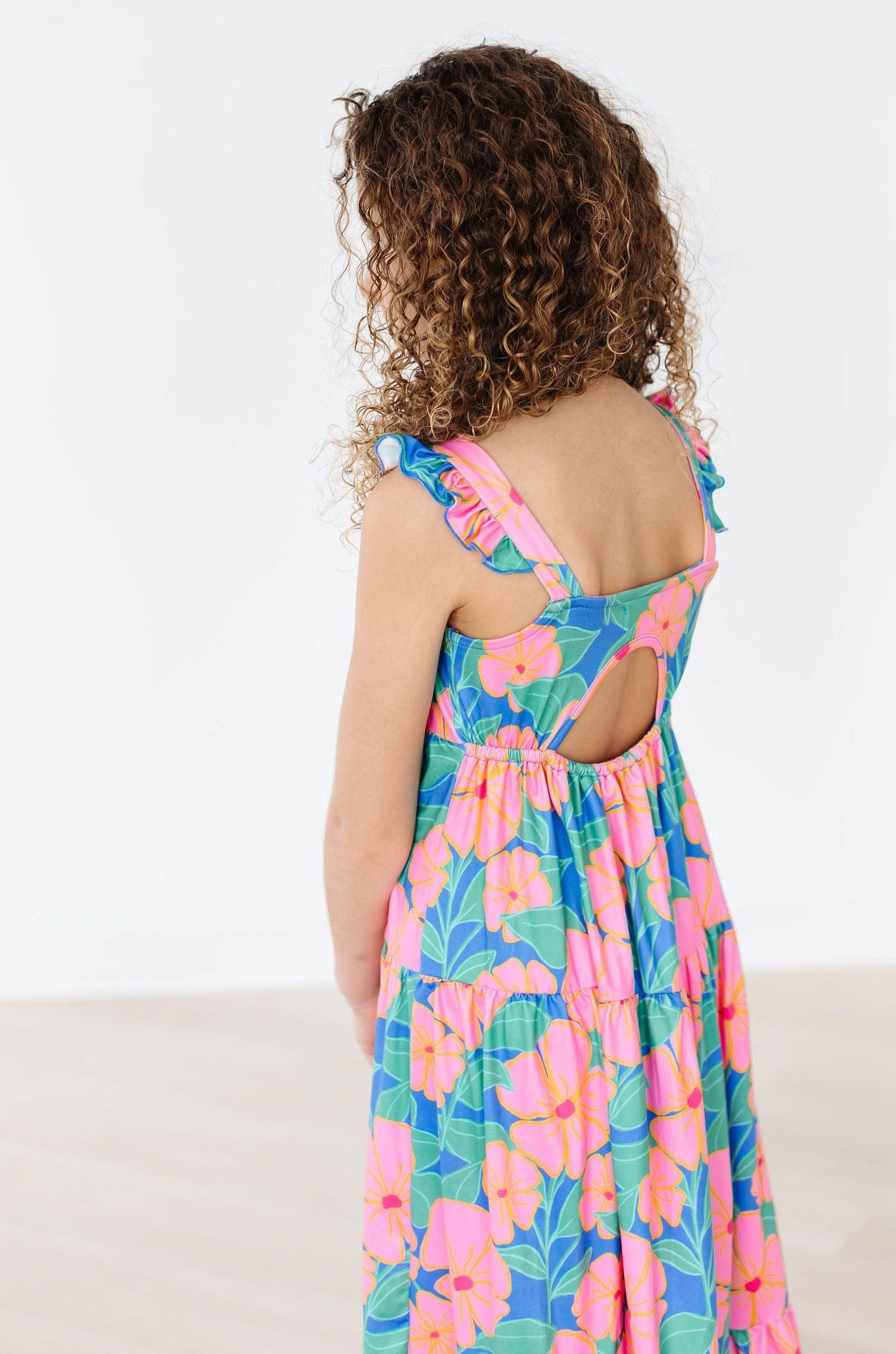 Luau Floral Ruffle Maxi Dress-Mila & Rose ®