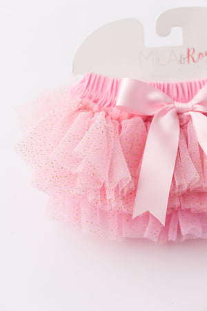 Pink & Gold Glitter Ruffle Tutu Bloomer-Mila & Rose ®