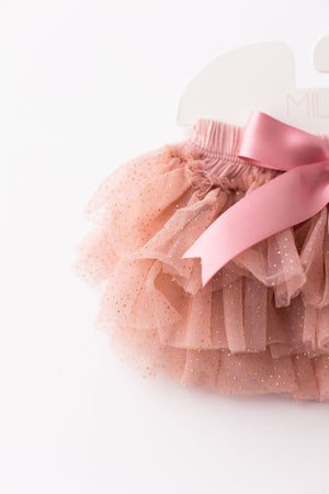 Vintage Pink & Gold Glitter Ruffle Tutu Bloomer-Mila & Rose ®