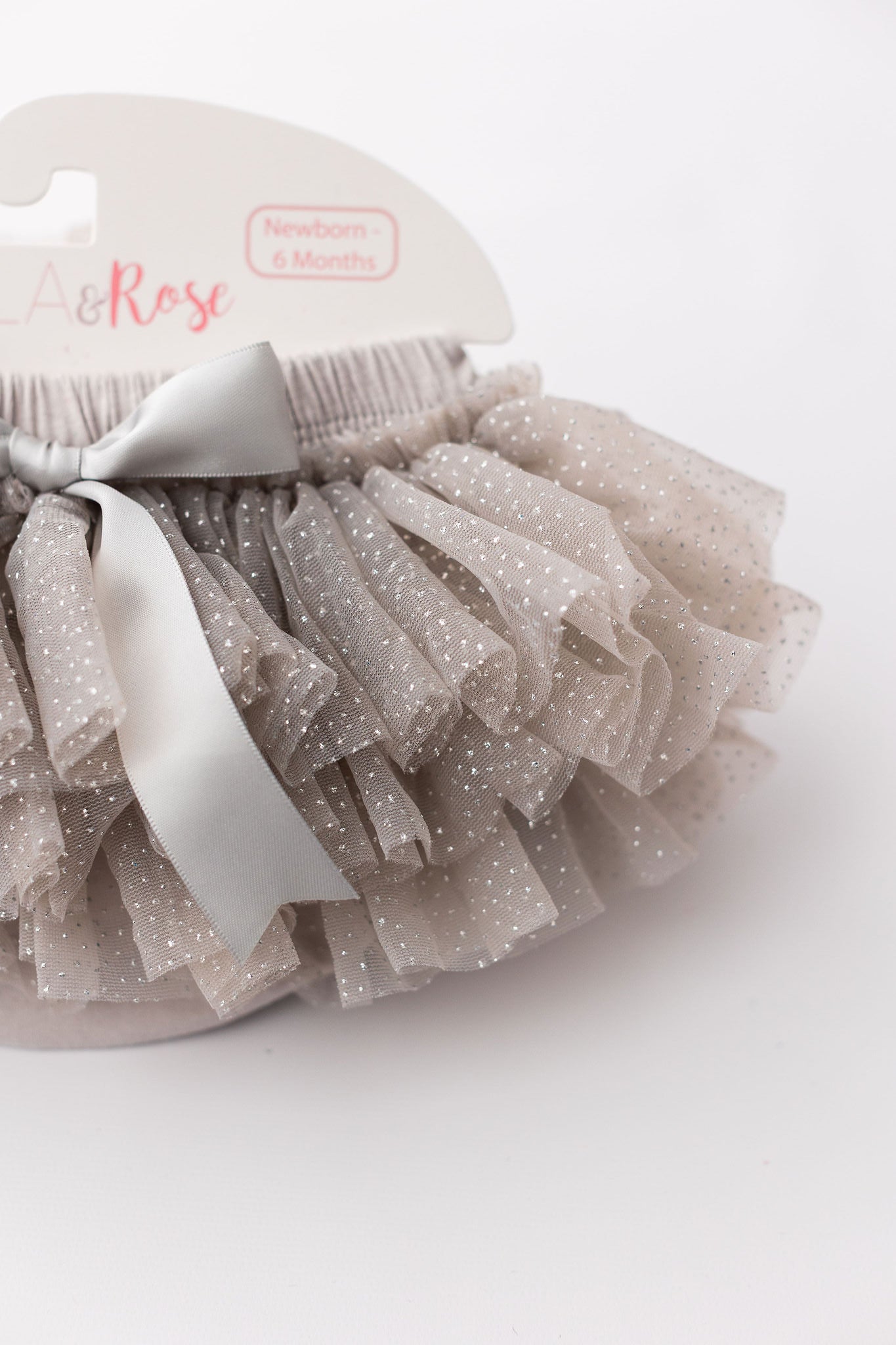 Gray & Silver Glitter Ruffle Tutu Bloomer-Mila & Rose ®