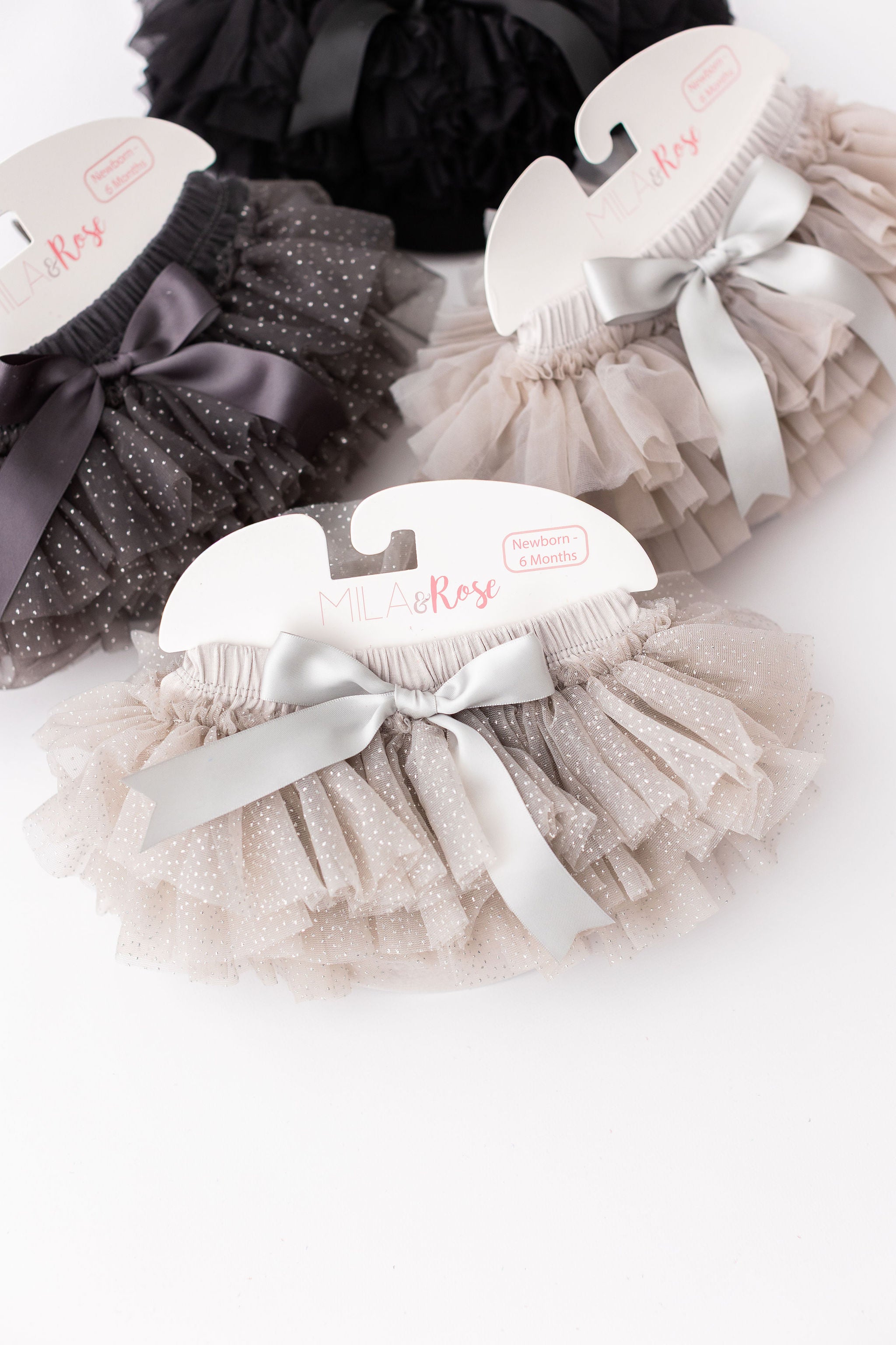 Gray & Silver Glitter Ruffle Tutu Bloomer-Mila & Rose ®