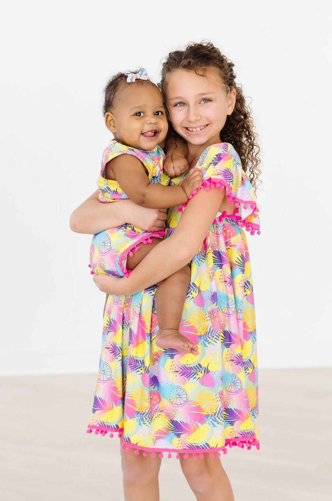 SALE Tropical Glow Pom Pom Romper-Mila & Rose ®