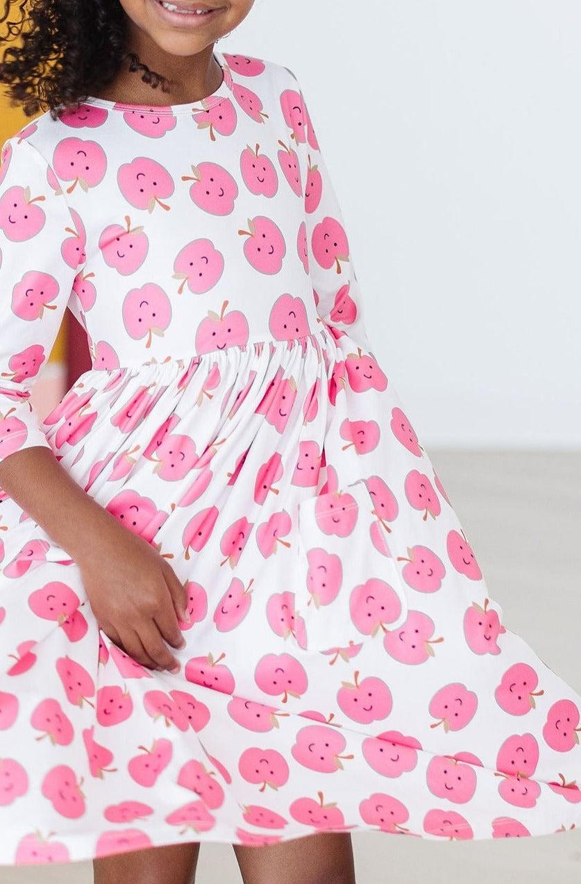 SALE Apple of My Eye 3/4 Sleeve Pocket Twirl Dress-Mila & Rose ®