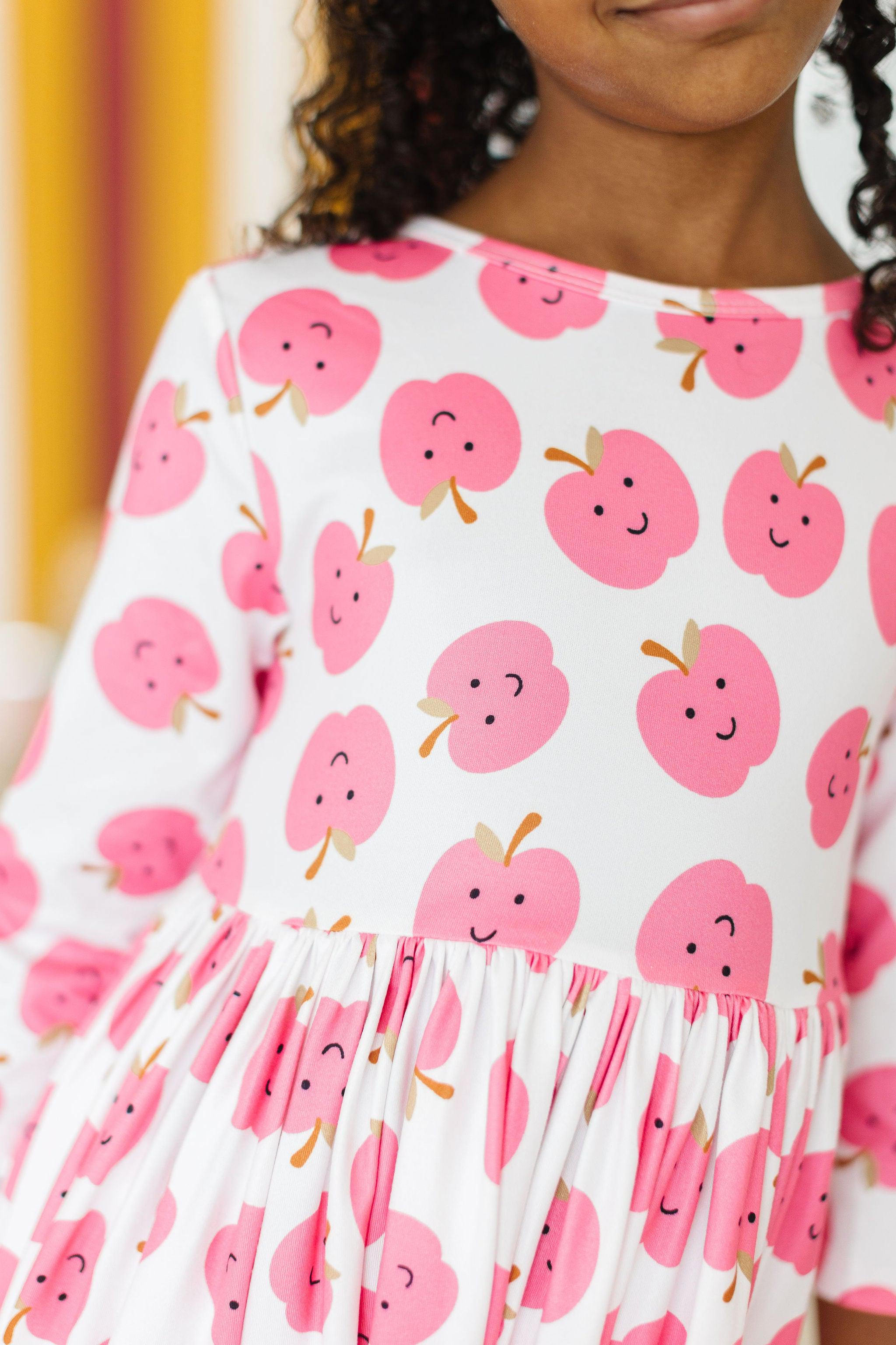 SALE Apple of My Eye 3/4 Sleeve Pocket Twirl Dress-Mila & Rose ®