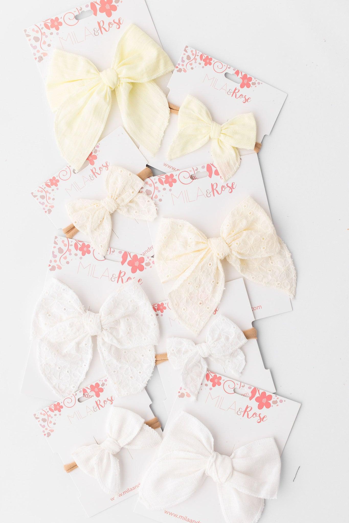Classic Hair Bow - Pale Yellow-Mila & Rose ®