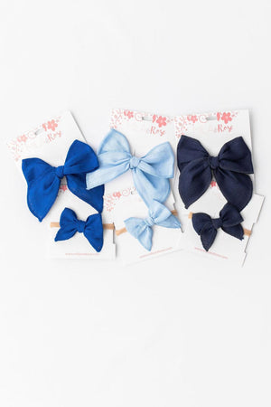 Classic Hair Bow - Navy Blue-Mila & Rose ®