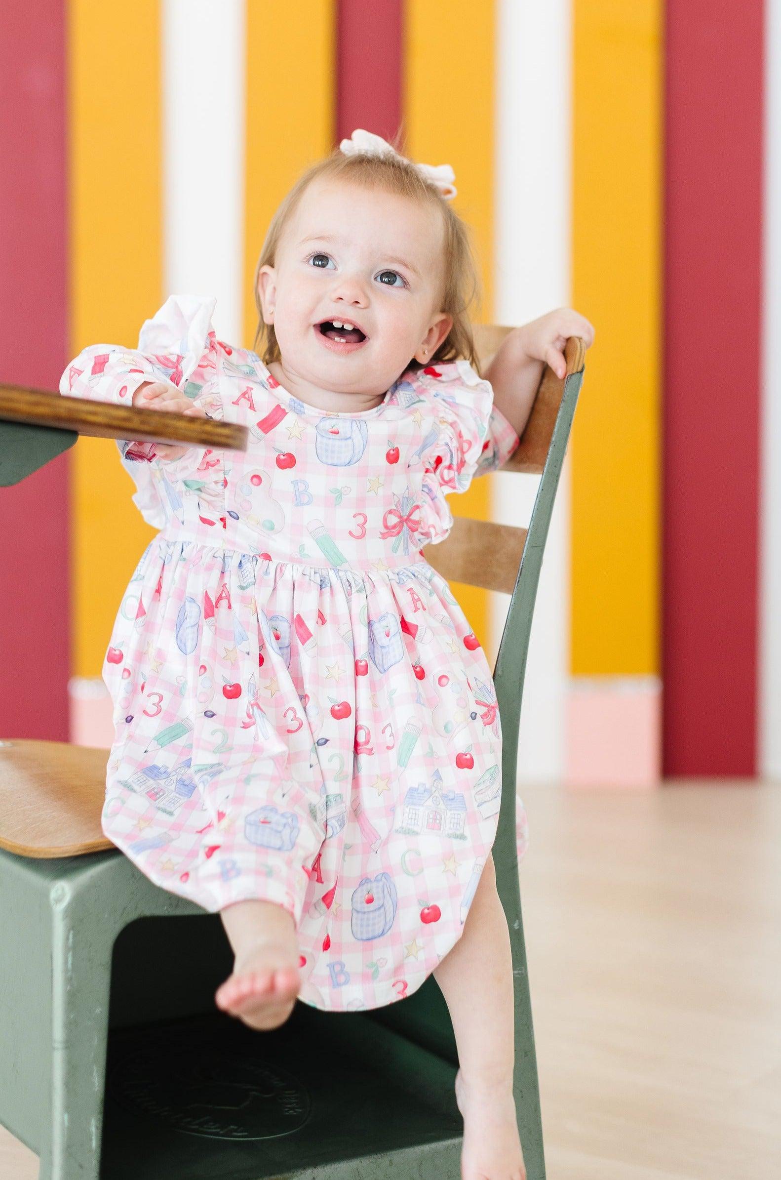 School Days 3/4 Ruffle Twirl Dress-Mila & Rose ®