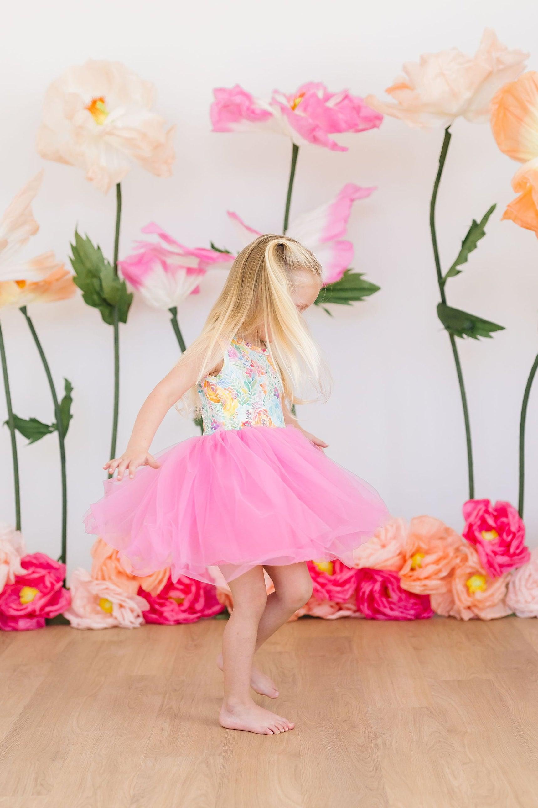 Rainbow Floral Tank Tutu Dress-Mila & Rose ®