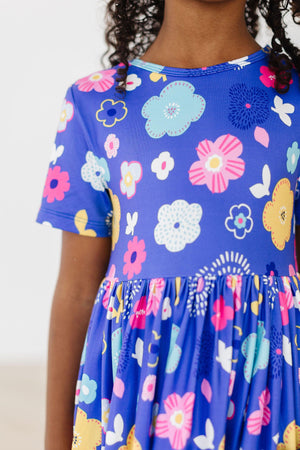 Floral Frenzy S/S Pocket Twirl Dress-Mila & Rose ®