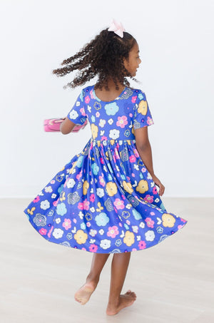 Floral Frenzy S/S Pocket Twirl Dress-Mila & Rose ®