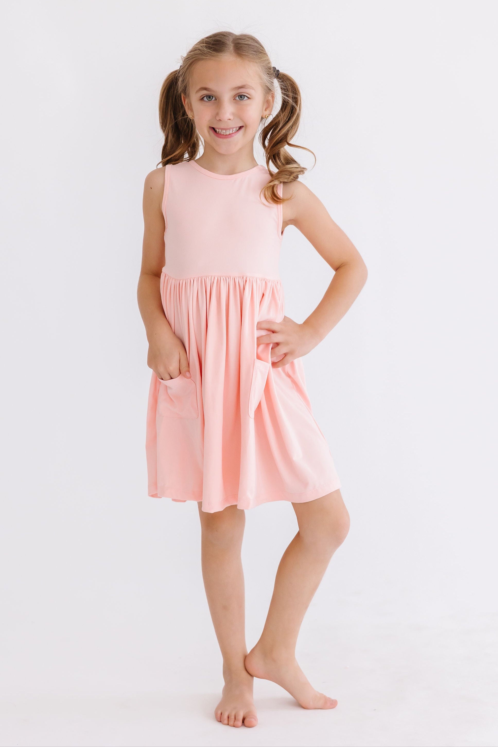 Peach Tank Pocket Twirl Dress-Mila & Rose ®