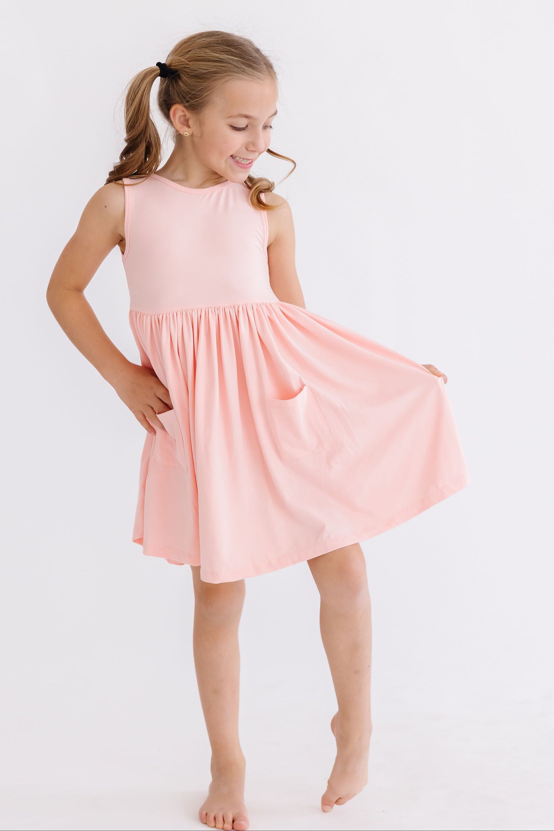 Peach Tank Pocket Twirl Dress-Mila & Rose ®
