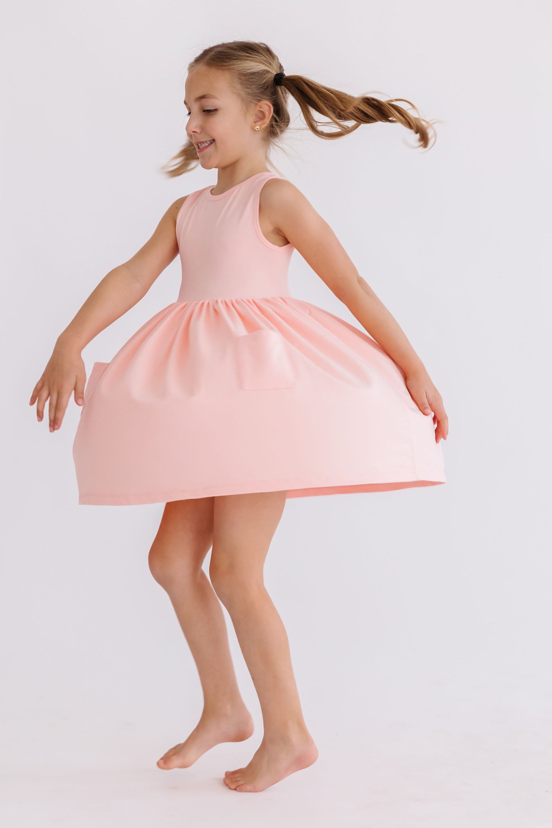 Peach Tank Pocket Twirl Dress-Mila & Rose ®