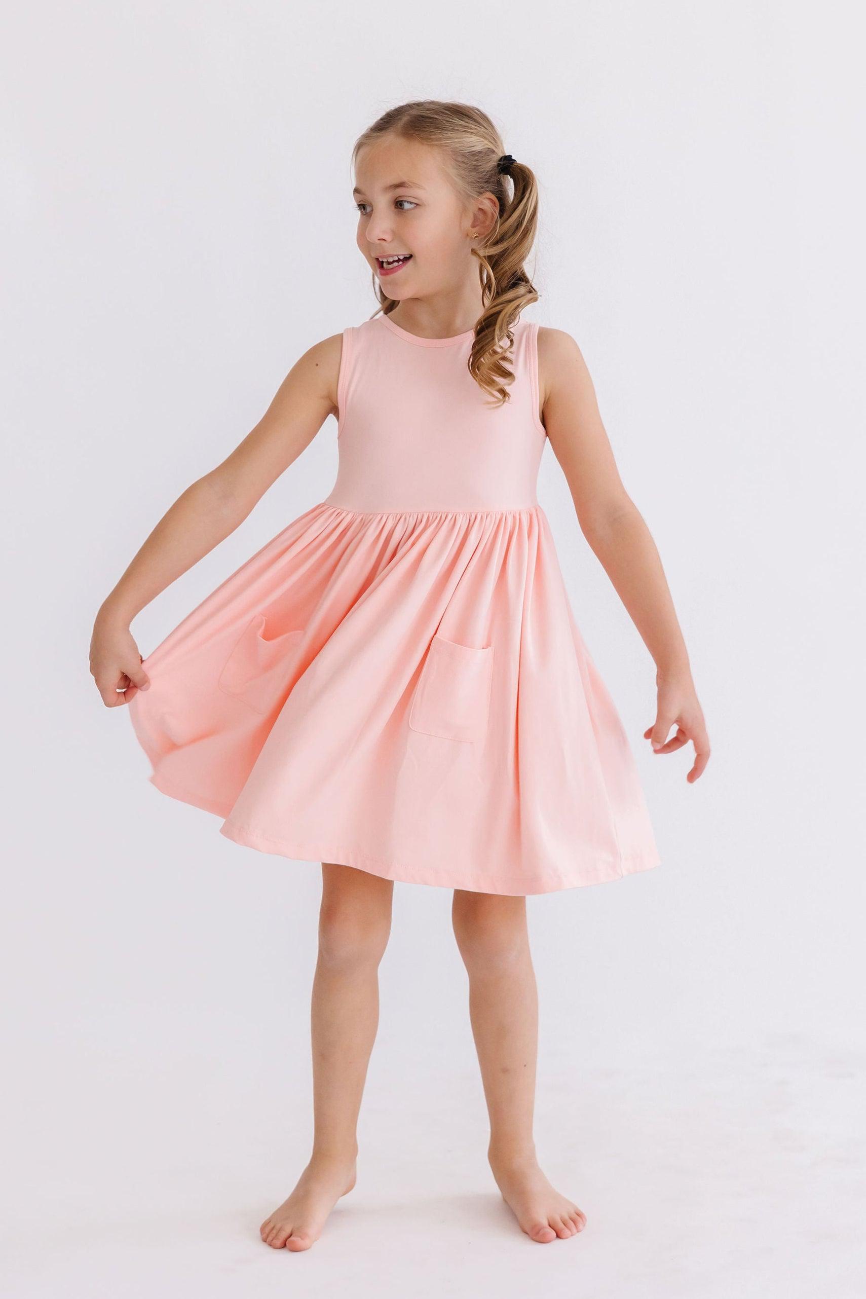 Peach Tank Pocket Twirl Dress-Mila & Rose ®