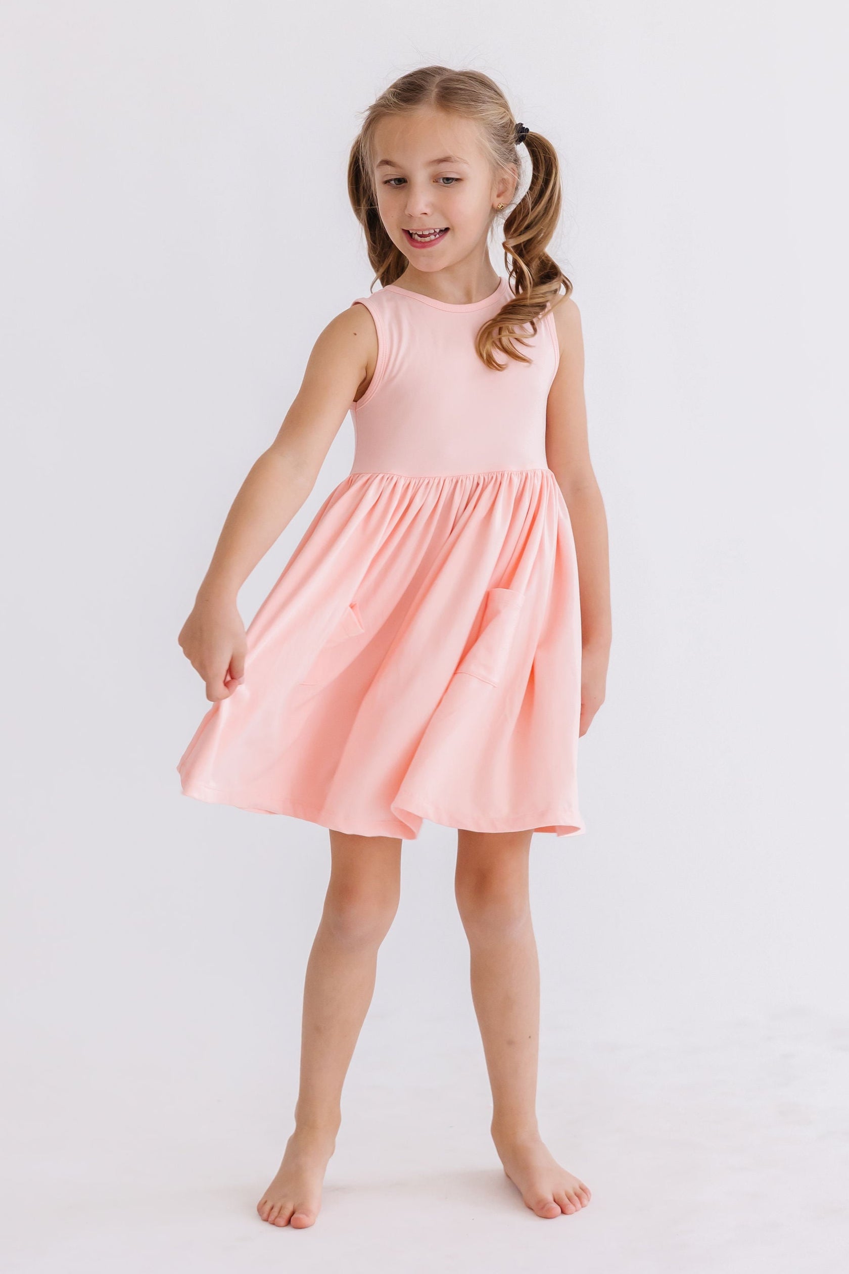 Peach Tank Pocket Twirl Dress-Mila & Rose ®