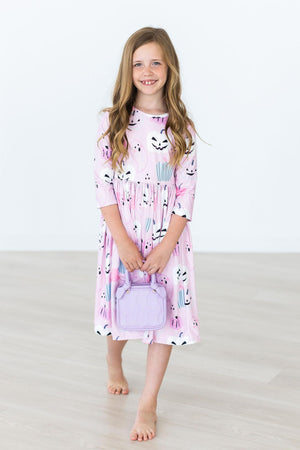 Happy Haunting 3/4 Sleeve Pocket Twirl Dress-Mila & Rose ®