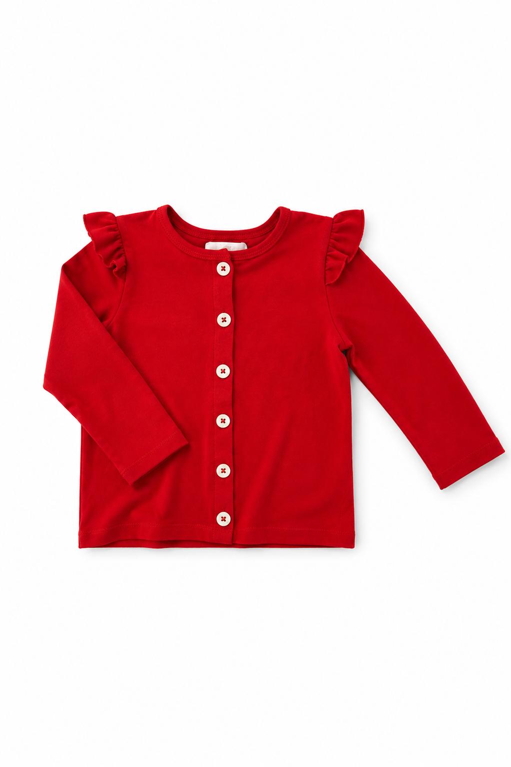 Red Ruffle Cardigan-Mila & Rose ®