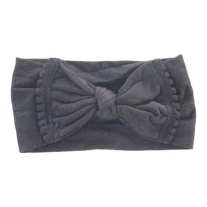 SALE Black Pom Pom Nylon Headwrap-Mila & Rose ®