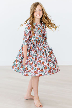 Go Team 3/4 Sleeve Pocket Twirl Dress-Mila & Rose ®