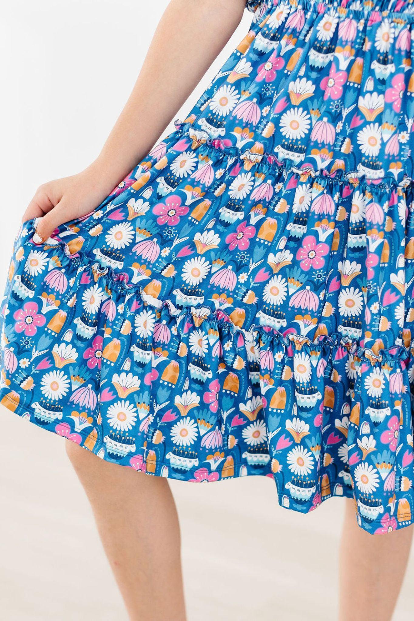 SALE Fluttering Flowers Smocked Ruffle Dress-Mila & Rose ®