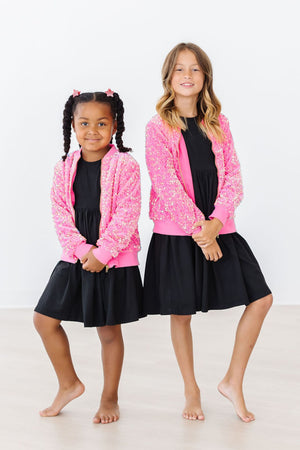 Pink Velvet Sequin Jacket-Mila & Rose ®