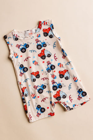 4th of July Tractor Shorty One-Piece-Mila & Rose ®