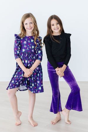 Violets in Bloom Ruffle Twirl Dress-Mila & Rose ®