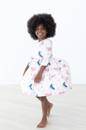 Figure Skate 3/4 Sleeve Twirl Dress-Mila & Rose ®