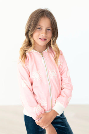 Soft Pink Sun Satin Jacket-Mila & Rose ®