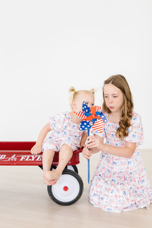 Vintage Flags Smocked Ruffle Dress-Mila & Rose ®