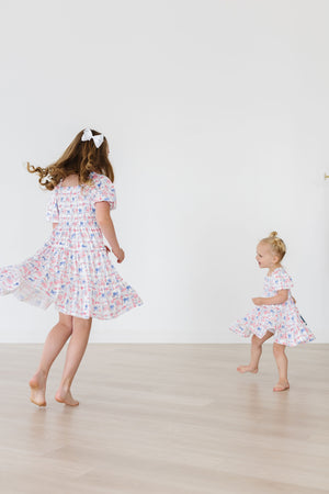 Vintage Flags Smocked Ruffle Dress-Mila & Rose ®