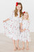 Clara's Christmas 3/4 Sleeve Ruffle Twirl Dress-Mila & Rose ®