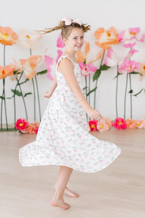 Berries & Bows Ruffle Maxi Dress-Mila & Rose ®