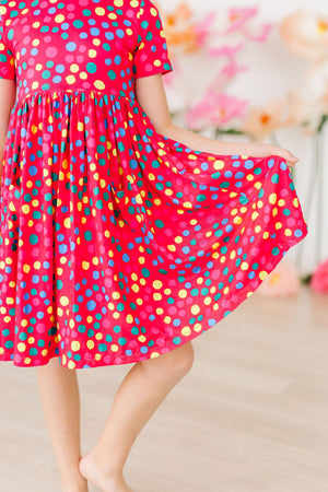 Polka Dot Party S/S Pocket Twirl Dress-Mila & Rose ®