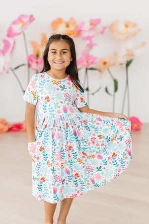 Sunlit Garden S/S Pocket Twirl Dress-Mila & Rose ®