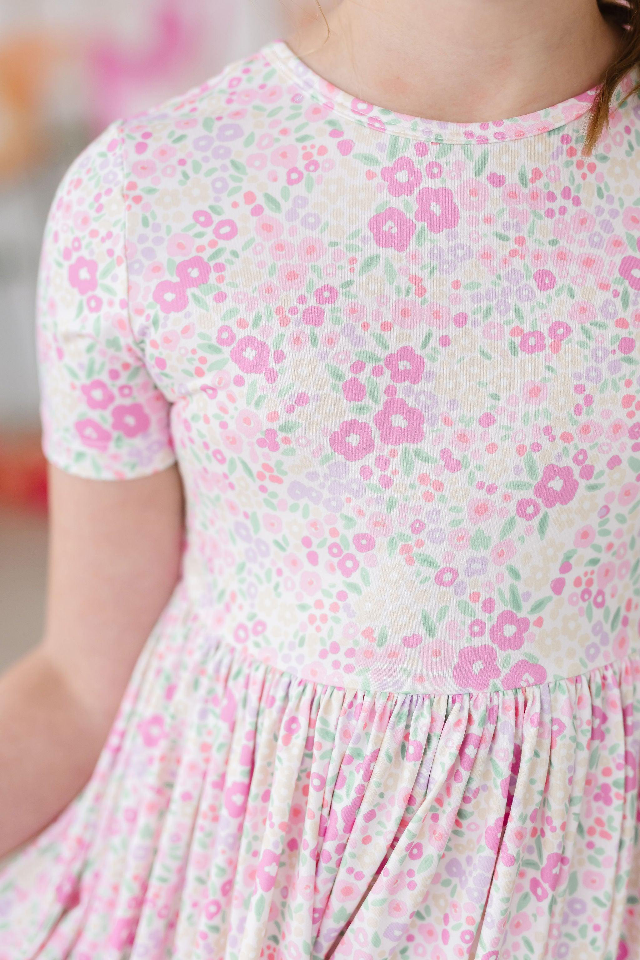 Blooming Beauty S/S Pocket Twirl Dress-Mila & Rose ®