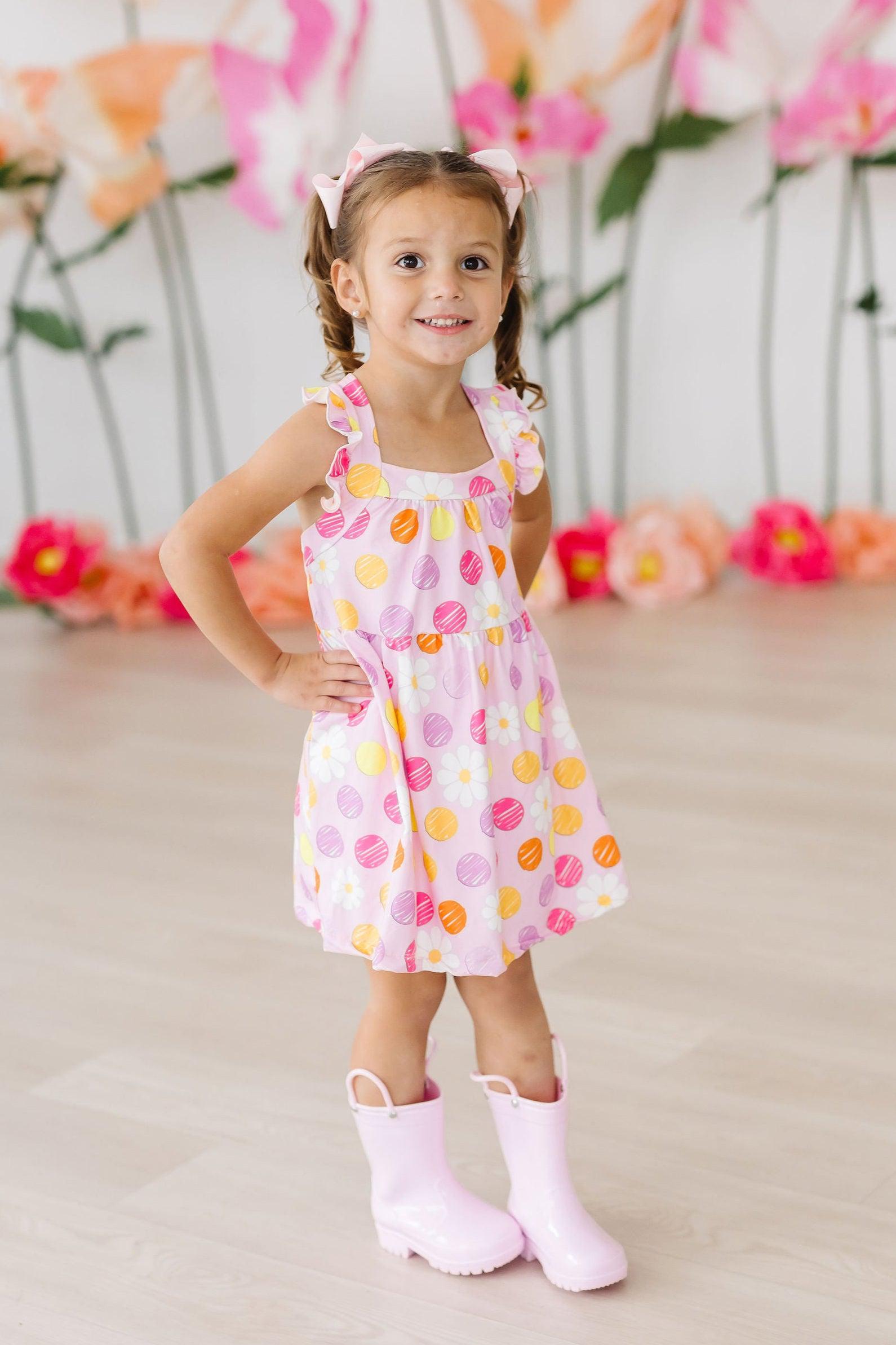 Daisy Doodles Ruffle Cross Back Dress-Mila & Rose ®
