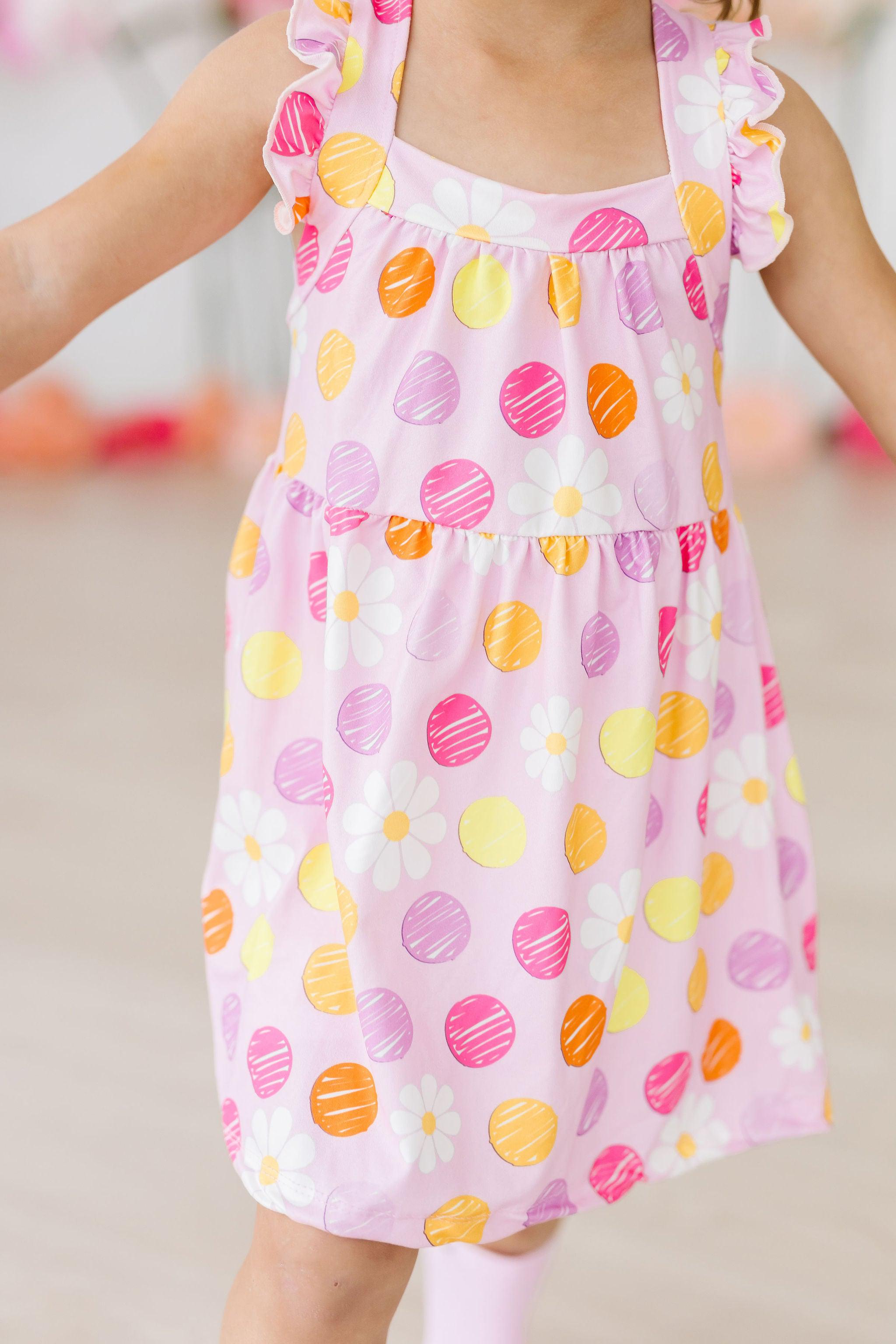 Daisy Doodles Ruffle Cross Back Dress-Mila & Rose ®