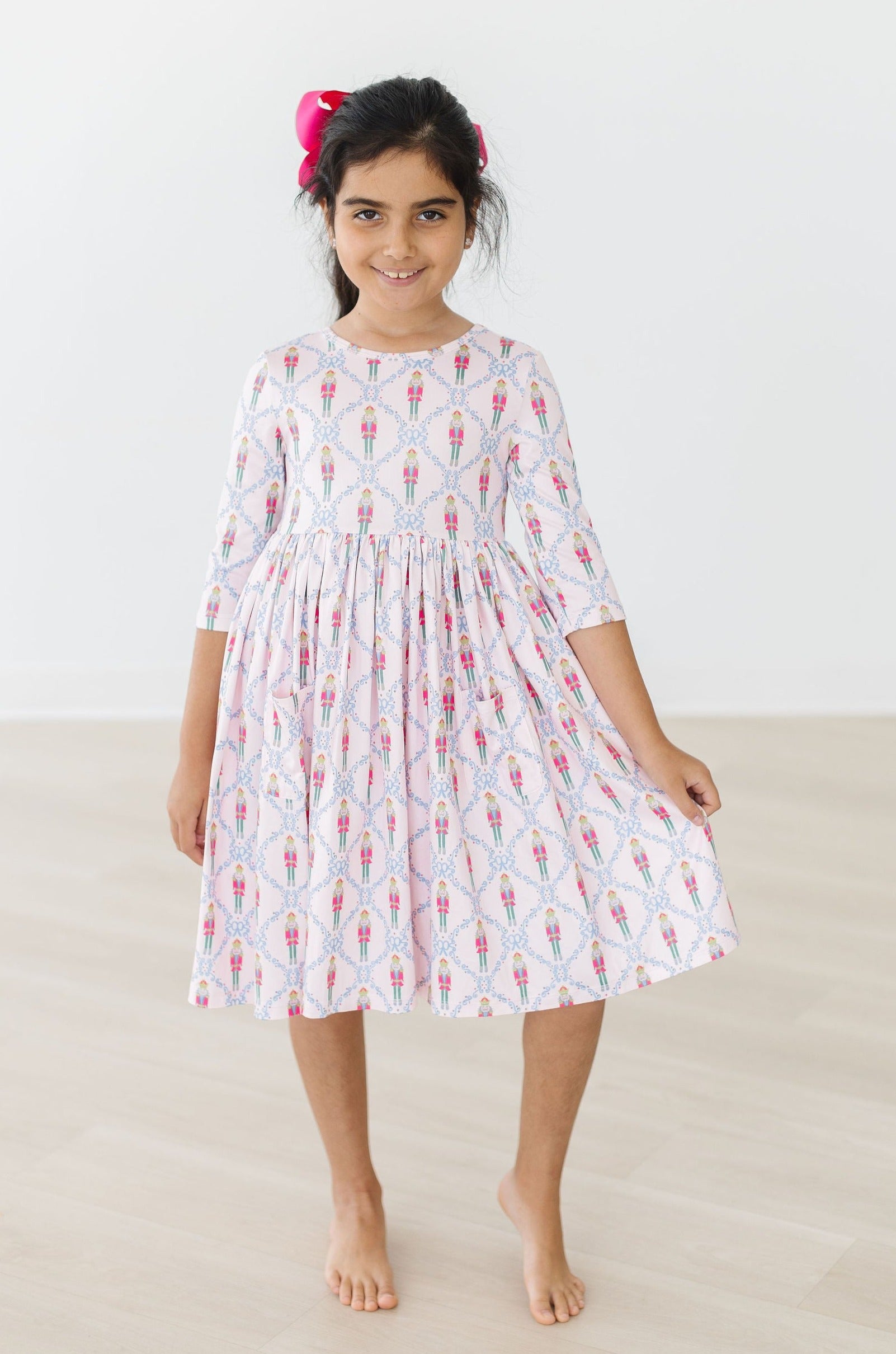 Hot Pink Gingham 3/4 Sleeve Pocket Twirl Dress (12M-10) Pearl Pink Gingham Mini Dress Romantic A-Line Dress with Lace Cuffs Hot Pink Gingham 3/4 Sleeve Pocket Twirl Dress (12M-10) Pearl Pink Gingham Mini Dress Romantic A-Line Dress with Lace Cuffs