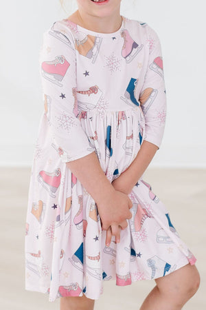 SALE Figure Skate 3/4 Sleeve Twirl Dress-Mila & Rose ®